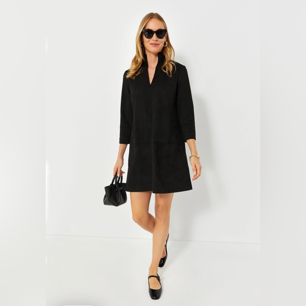 Tuckernuck Black Suede Stretch Clifton Dress, size XS NWWT